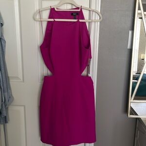 Pink Crepe Cutout Sleeveless Sheath Cocktail Dress Aidan Mattox Women's Size 14